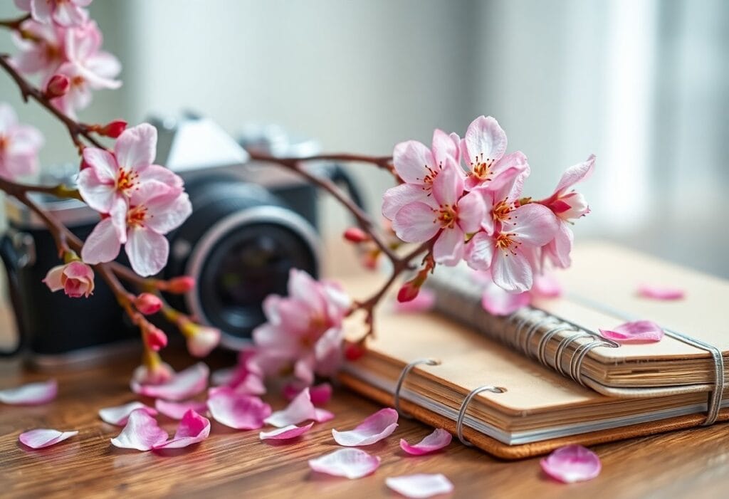 cherry blossom and camera ready for Ohanami Feature image